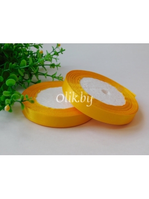 Лента атласная 1.2см, бобина 23 м, желтый