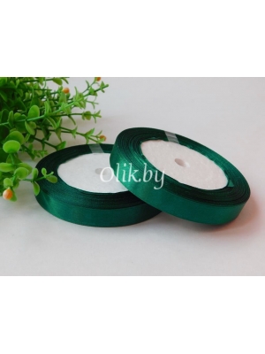 Лента атласная 1.2см, бобина 23 м, темно-зеленый №049