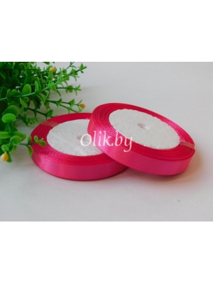Лента атласная 1.2см, бобина 23 м, фуксия №014