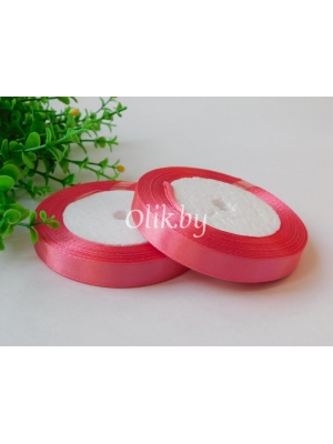 Лента атласная 1.2см, бобина 23 м, розовая пенка №134