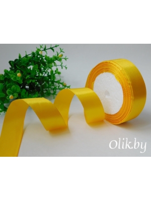 Лента атласная 2,5 см, желтый №132/16, 23 м