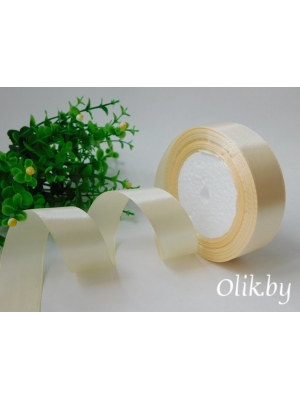 Лента атласная 2,5 см, айвори №083, 23 м