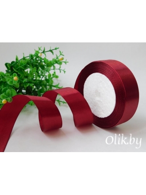 Лента атласная 2,5 см, бордовый №037, 23 м
