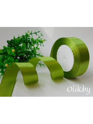 Лента атласная 2,5 см, фисташковый №184, 23 м
