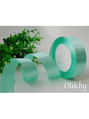 Лента атласная 2,5 см, аквамарин, 23 м