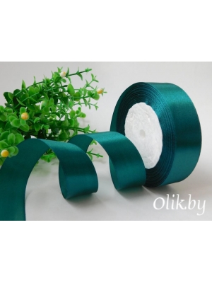 Лента атласная 2,5 см, темно-зеленый №126, 23 м