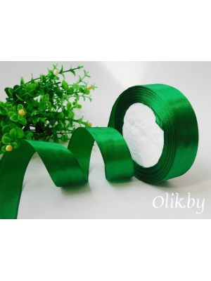 Лента атласная 2,5 см, зеленый №19, 23 м