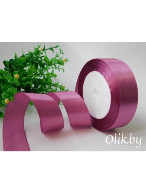 Лента атласная, 2,5 см, вишневая пенка, 23 м