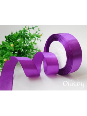 Лента атласная 2,5 см, темно-фиолетовый, 23 м