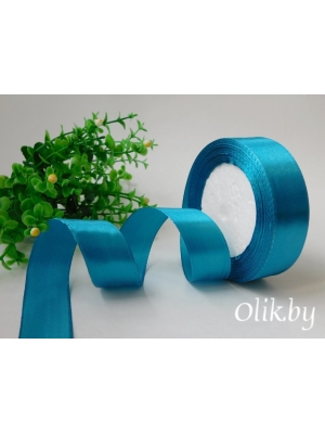 Лента атласная 2,5 см, бирюзовый №47, 23 м