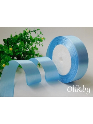 Лента атласная 2,5 см, голубой №187, 23 м