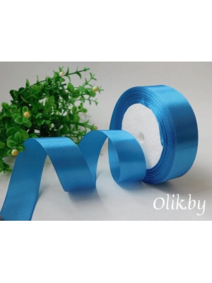 Лента атласная, 2,5 см, светло-синий №096, 23 м