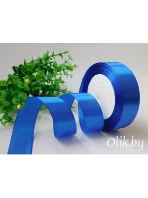 Лента атласная 2,5 см, синий №040, 23 м