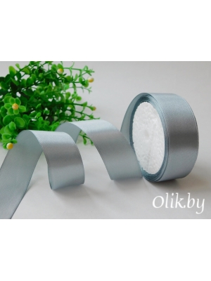 Лента атласная 2,5 см, серый №059, 23 м