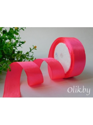Лента атласная 2,5 см, ярко-розовый №014