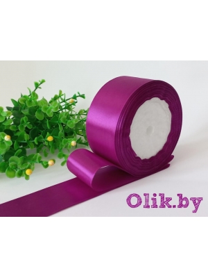 Лента атласная, 4 см, темно-сиреневый №029, 23 м