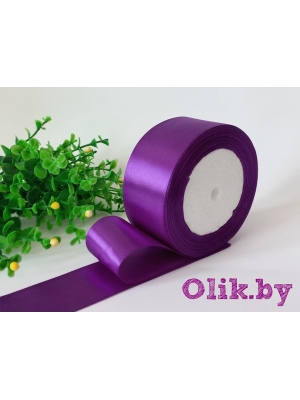 Лента атласная 4 см, темно-фиолетовый, 23 м