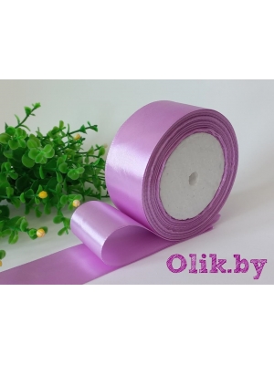 Лента атласная, 4 см, сиреневый №069, 23 м