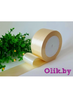 Лента атласная 4 см, бежевый №086, 23 м