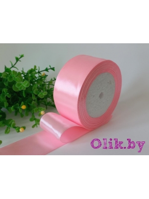 Лента атласная 4 см, розовый №04, 23 м