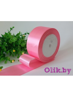 Лента атласная 4 см, розовый №147, 23 м