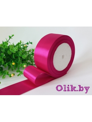 Лента атласная 4 см, фукси №027, 23 м