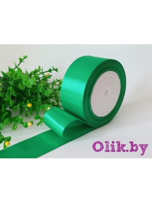 Лента атласная 4 см, зеленый №75, 23 м