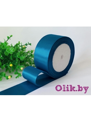 Лента атласная 4 см, светло-синий, 23 м