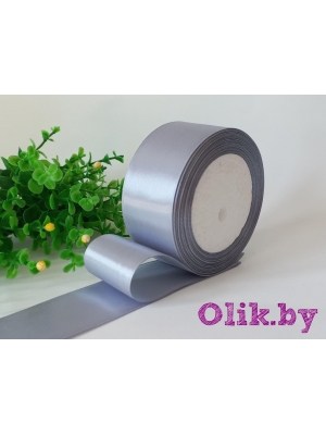 Лента атласная 4 см, серый №059, 23 м