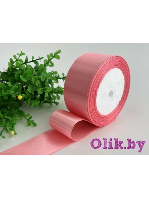 Лента атласная, 4 см, розовый №135, 23 м
