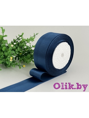 Лента атласная 4 см, темно-лазурный, 23 м