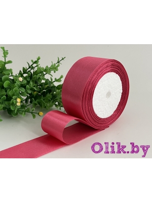 Лента атласная, 4 см, лососово-розовый, 23 м