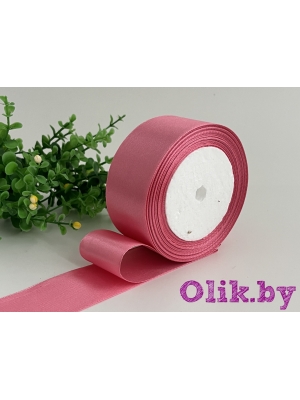 Лента атласная, 4 см, розовое пралине, 23 м