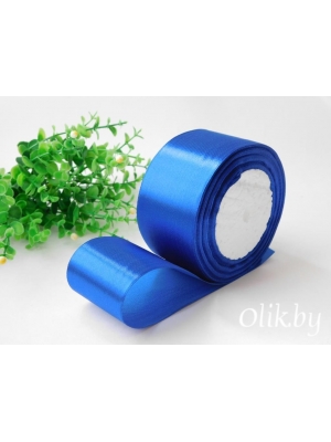 Лента атласная 5 см, синий, 23 м