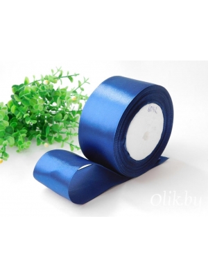 Лента атласная 5 см, темно-синий, 23 м