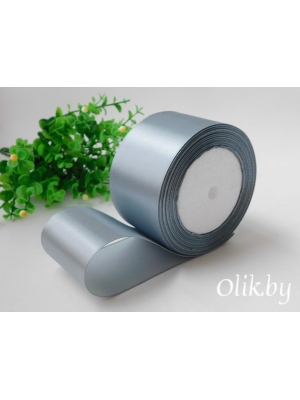 Лента атласная 5 см, серый №059, 23 м