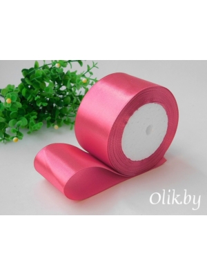 Лента атласная 5 см, лососево-розовый темный, 23 м