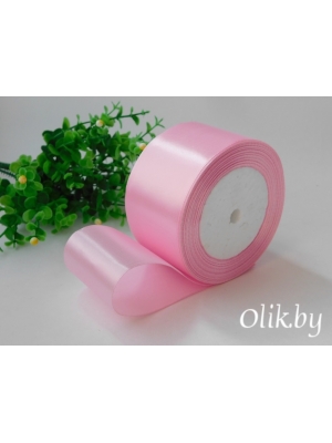 Лента атласная 5 см, розовый №093, 23 м