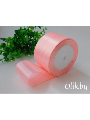 Лента атласная 5 см, розовый №089, 23 м