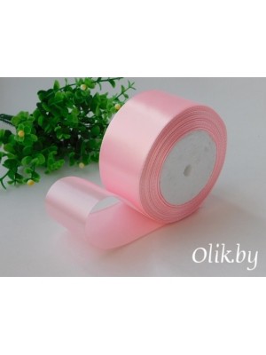 Лента атласная 5 см, розовый №04, 23 м