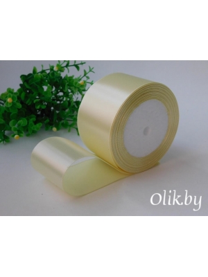 Лента атласная 5 см, кремовый №09, 23 м