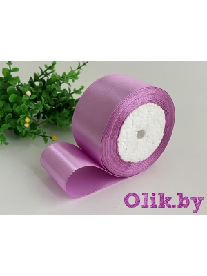 Лента атласная 5 см, лиловый, 23 м