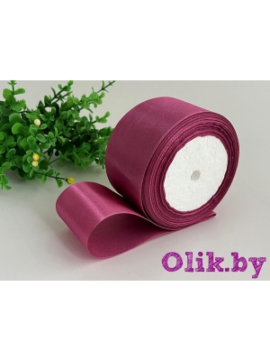 Лента атласная 5 см, сливовое пралине, 23 м