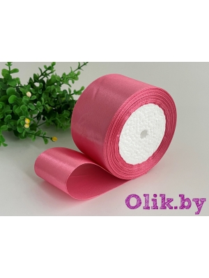 Лента атласная 5 см, розовое пралине, 23 м