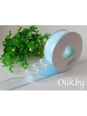 Лента органза с атласными краями 2,5 см, голубой №11