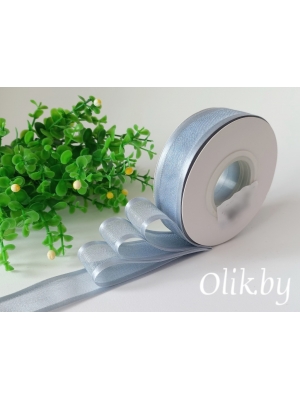 Лента органза с атласными краями 2,5 см, серый №59