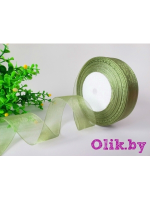 Лента органза 2,5 см*10 м, фисташковый №1061