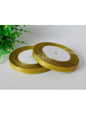 Лента парча, 1 см, золото, 23 м