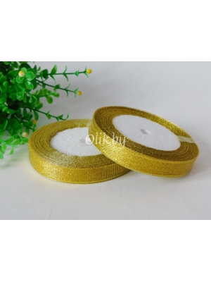 Лента парча 1,2 см, золото, 23 м