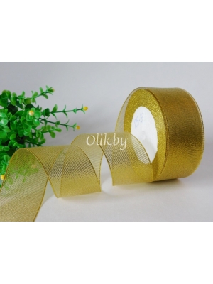 Лента парча, 40мм, золото, 23 м